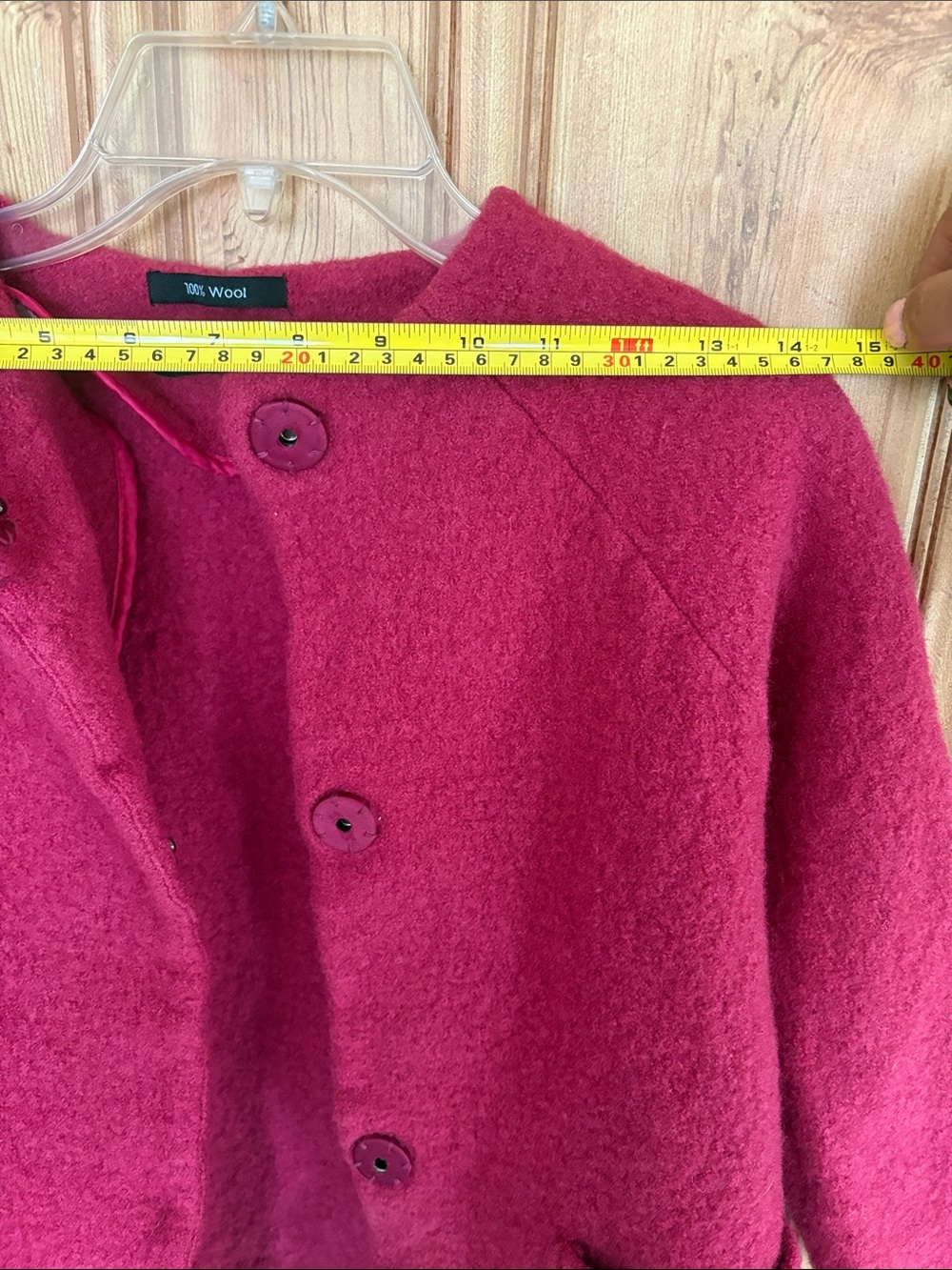 Wool Blend Open-Front Coatigan in Berry - Picture 4 of 7